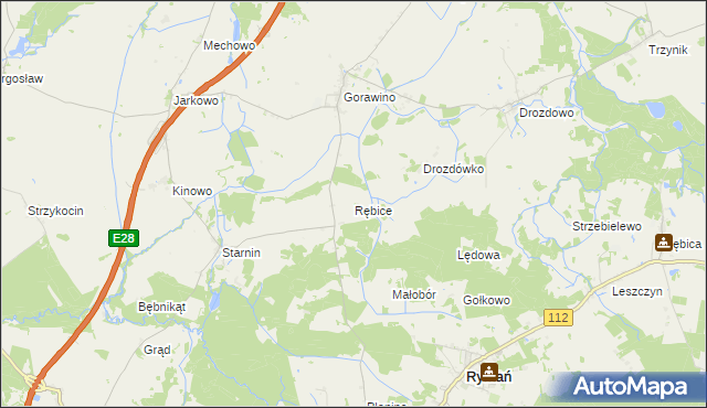 mapa Rębice, Rębice na mapie Targeo
