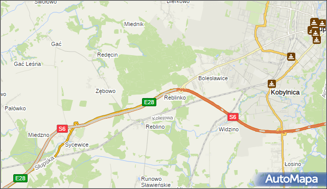 mapa Reblinko, Reblinko na mapie Targeo