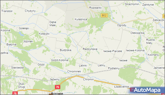 mapa Redzyńskie, Redzyńskie na mapie Targeo