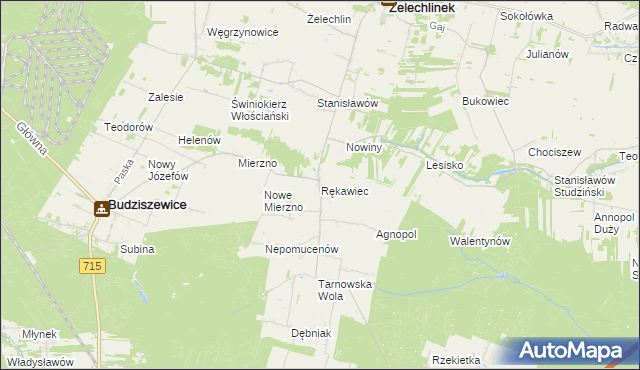 mapa Rękawiec, Rękawiec na mapie Targeo