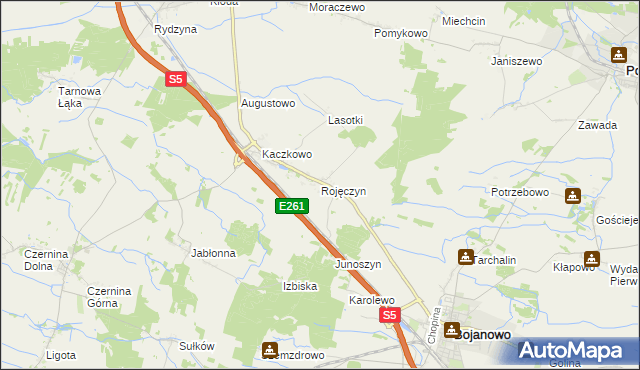 mapa Rojęczyn, Rojęczyn na mapie Targeo