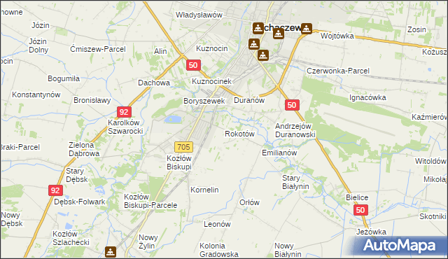 mapa Rokotów, Rokotów na mapie Targeo