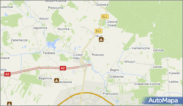 mapa Roskosz, Roskosz na mapie Targeo