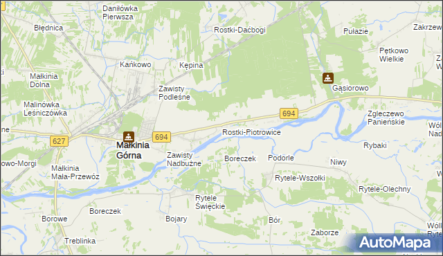 mapa Rostki-Piotrowice, Rostki-Piotrowice na mapie Targeo