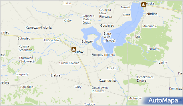 mapa Rozłopy-Kolonia, Rozłopy-Kolonia na mapie Targeo