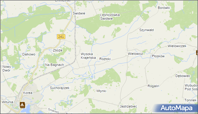 mapa Roztoki gmina Sośno, Roztoki gmina Sośno na mapie Targeo