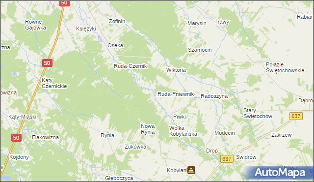 mapa Ruda-Pniewnik, Ruda-Pniewnik na mapie Targeo