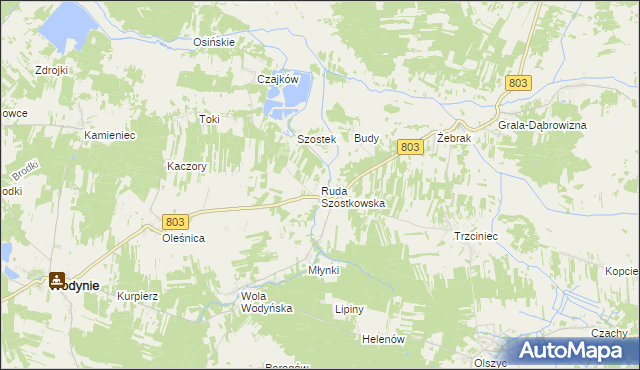 mapa Ruda Szostkowska, Ruda Szostkowska na mapie Targeo