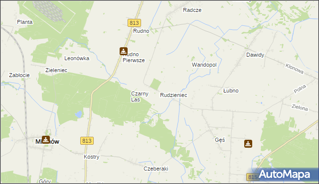 mapa Rudzieniec, Rudzieniec na mapie Targeo