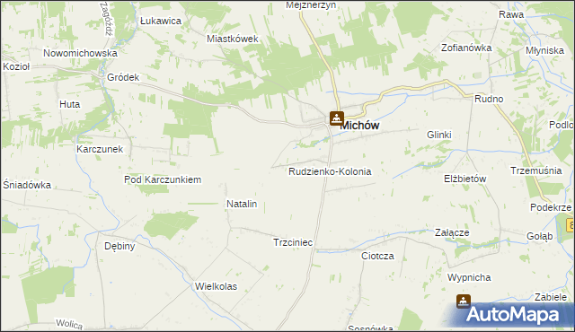 mapa Rudzienko-Kolonia, Rudzienko-Kolonia na mapie Targeo