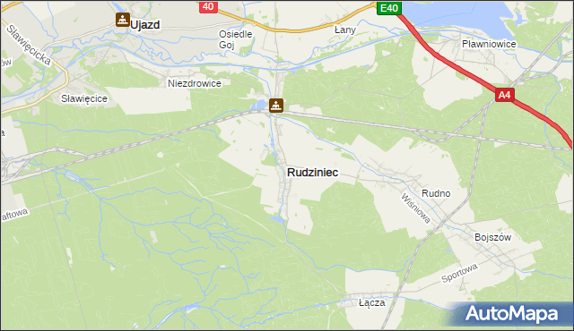 mapa Rudziniec, Rudziniec na mapie Targeo