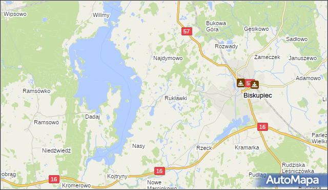 mapa Rukławki, Rukławki na mapie Targeo