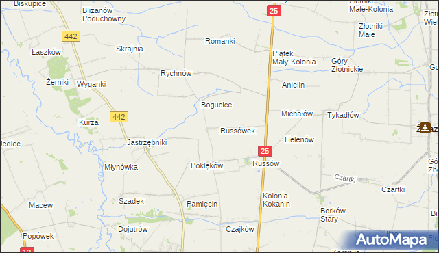 mapa Russówek, Russówek na mapie Targeo