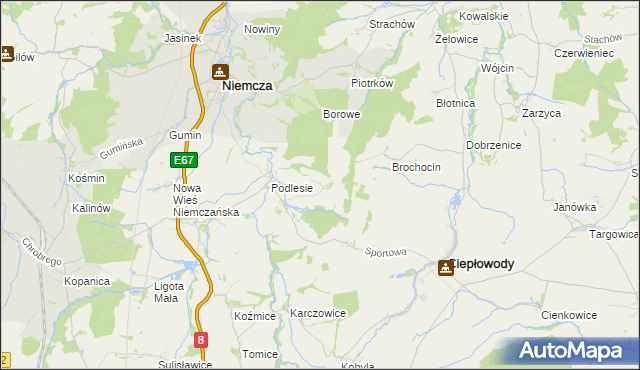 mapa Ruszkowice gmina Niemcza, Ruszkowice gmina Niemcza na mapie Targeo