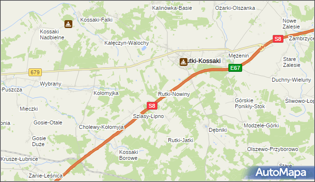 mapa Rutki-Nowiny, Rutki-Nowiny na mapie Targeo