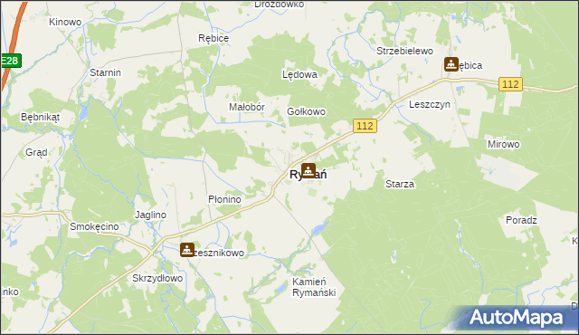 mapa Rymań, Rymań na mapie Targeo