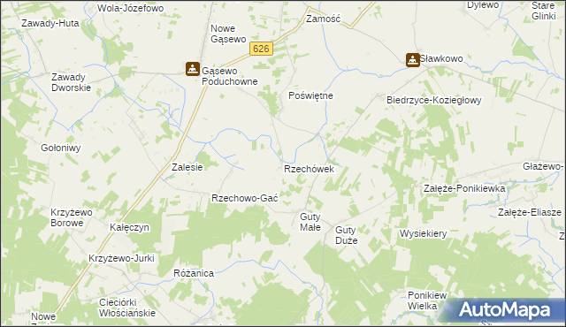 mapa Rzechówek, Rzechówek na mapie Targeo