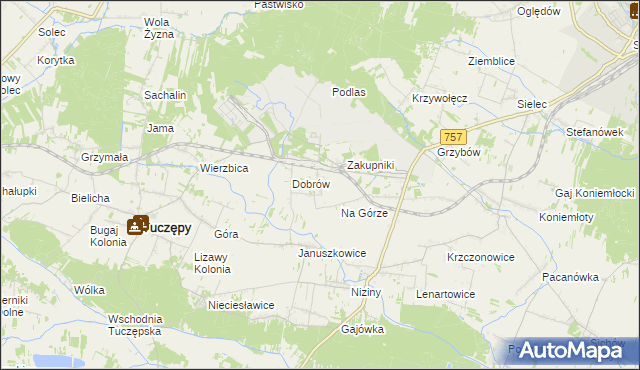 mapa Rzędów gmina Tuczępy, Rzędów gmina Tuczępy na mapie Targeo