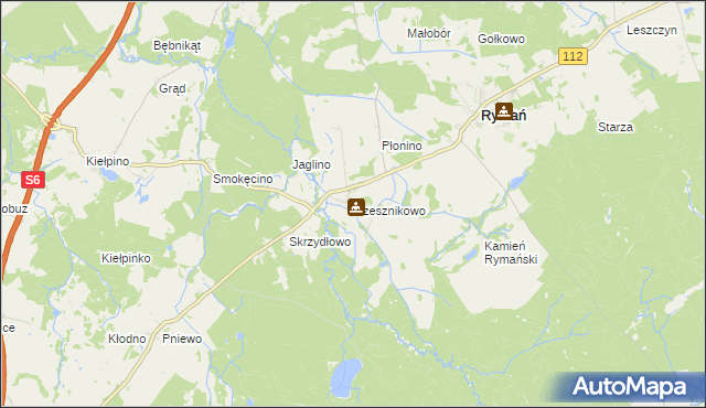 mapa Rzesznikowo, Rzesznikowo na mapie Targeo