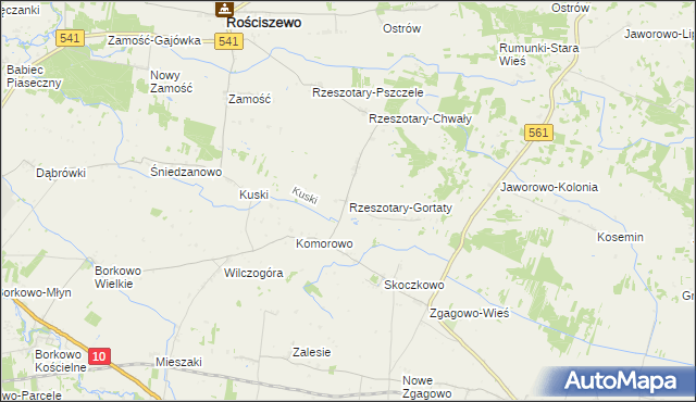 mapa Rzeszotary-Gortaty, Rzeszotary-Gortaty na mapie Targeo