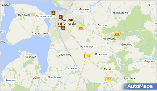 mapa Rzewnówko, Rzewnówko na mapie Targeo