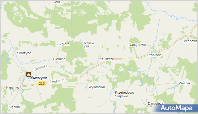 mapa Rzuszcze, Rzuszcze na mapie Targeo