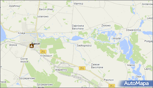 mapa Sadłogoszcz, Sadłogoszcz na mapie Targeo