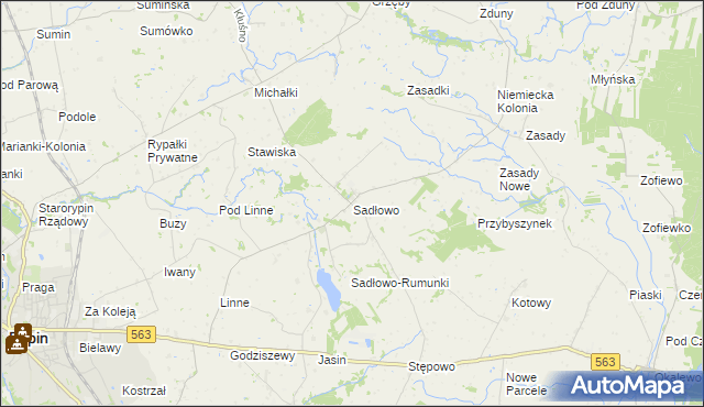 mapa Sadłowo gmina Rypin, Sadłowo gmina Rypin na mapie Targeo