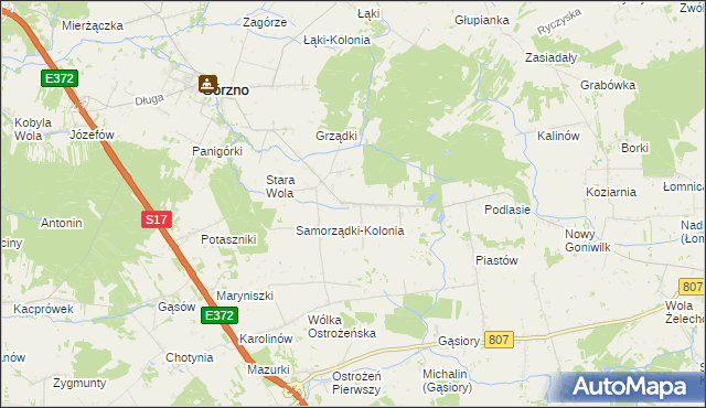 mapa Samorządki, Samorządki na mapie Targeo