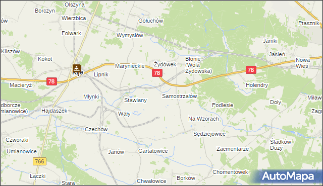 mapa Samostrzałów, Samostrzałów na mapie Targeo