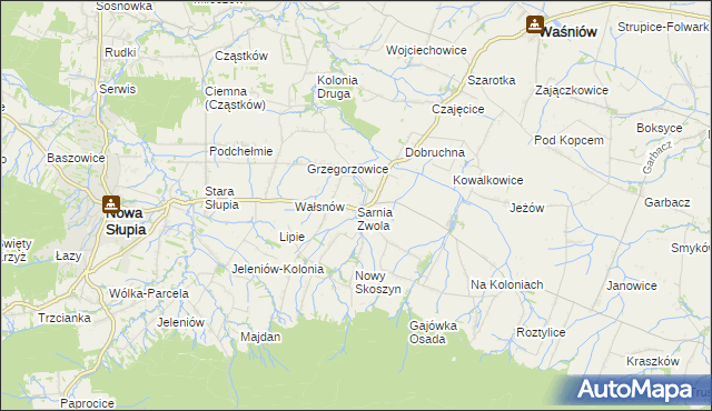 mapa Sarnia Zwola, Sarnia Zwola na mapie Targeo