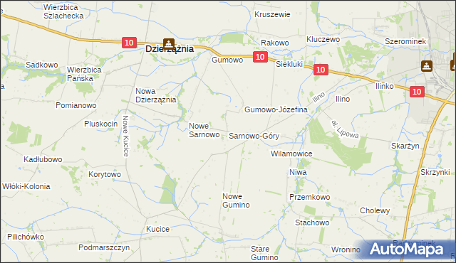 mapa Sarnowo-Góry, Sarnowo-Góry na mapie Targeo