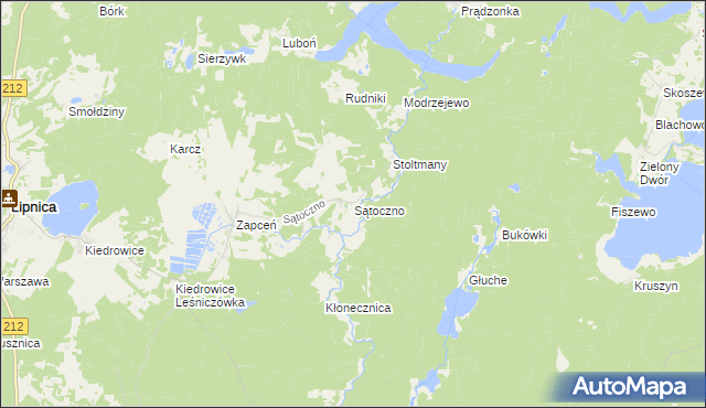 mapa Sątoczno gmina Lipnica, Sątoczno gmina Lipnica na mapie Targeo