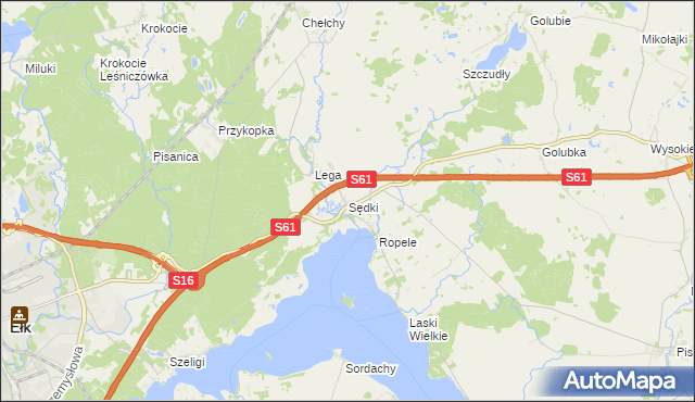 mapa Sędki gmina Ełk, Sędki gmina Ełk na mapie Targeo