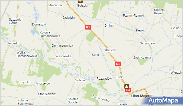 mapa Sętki, Sętki na mapie Targeo