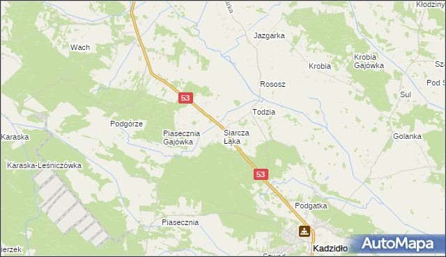 mapa Siarcza Łąka, Siarcza Łąka na mapie Targeo