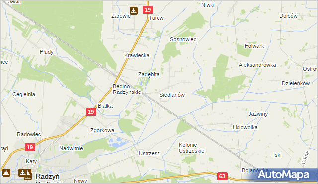 mapa Siedlanów, Siedlanów na mapie Targeo