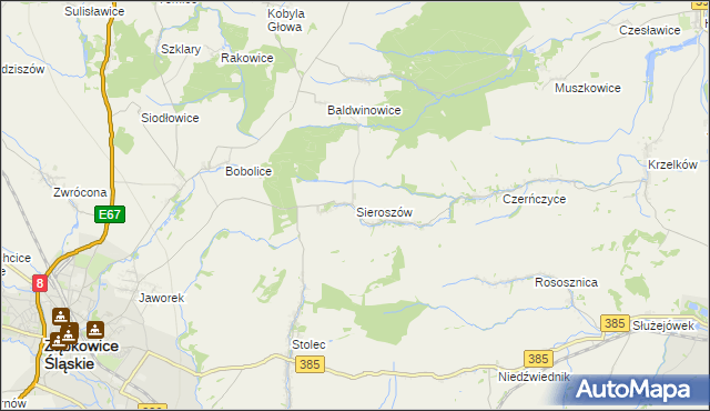 mapa Sieroszów, Sieroszów na mapie Targeo