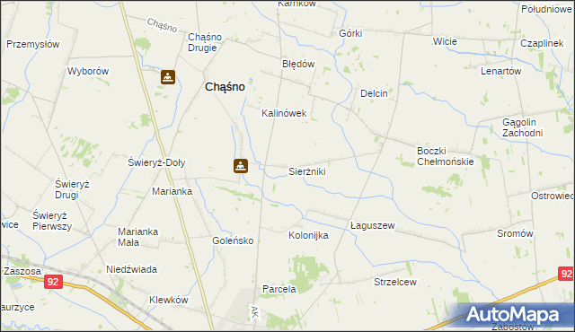 mapa Sierżniki, Sierżniki na mapie Targeo