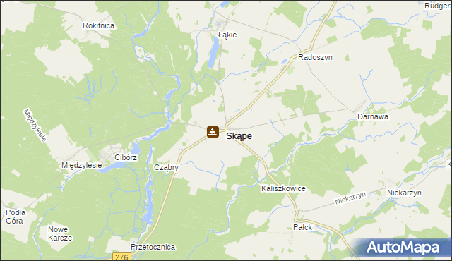 mapa Skąpe powiat świebodziński, Skąpe powiat świebodziński na mapie Targeo