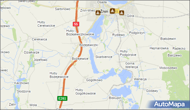 mapa Skarbienice, Skarbienice na mapie Targeo