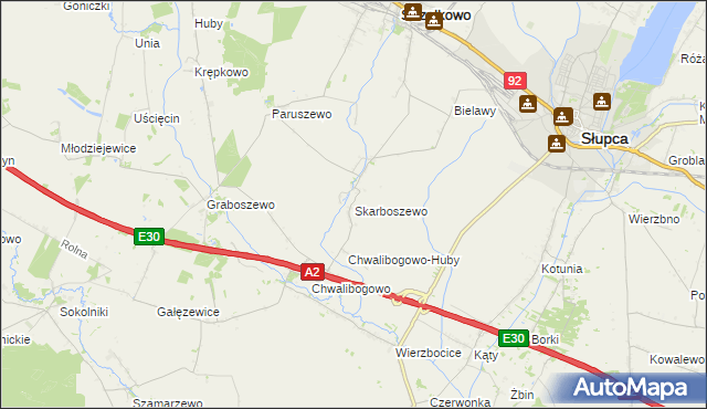 mapa Skarboszewo gmina Strzałkowo, Skarboszewo gmina Strzałkowo na mapie Targeo