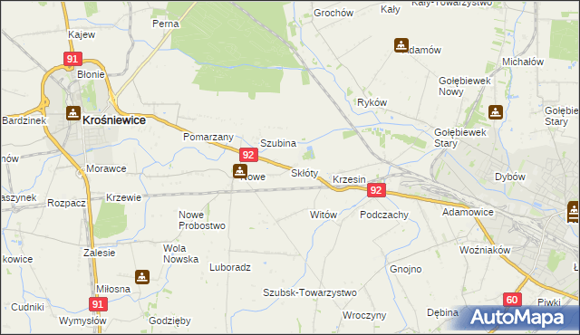 mapa Skłóty, Skłóty na mapie Targeo