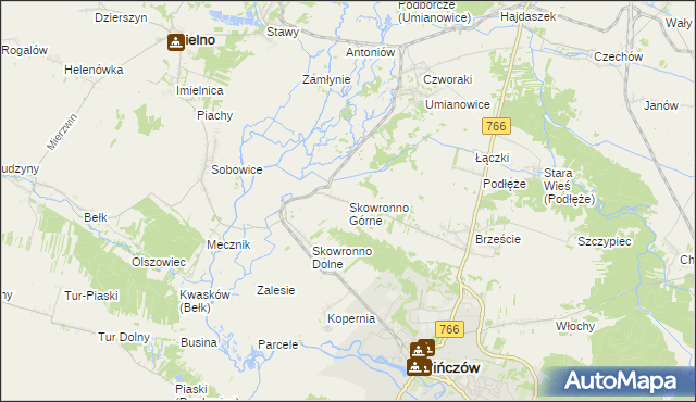 mapa Skowronno Górne, Skowronno Górne na mapie Targeo