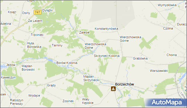 mapa Skrzyniec-Kolonia, Skrzyniec-Kolonia na mapie Targeo