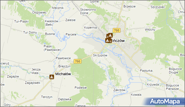 mapa Skrzypiów, Skrzypiów na mapie Targeo