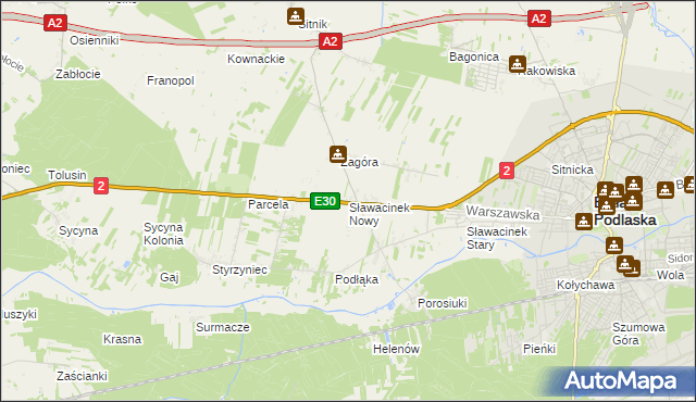 mapa Sławacinek Nowy, Sławacinek Nowy na mapie Targeo