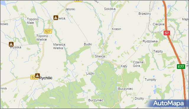 mapa Śliwica, Śliwica na mapie Targeo