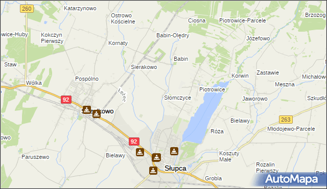 mapa Słomczyce, Słomczyce na mapie Targeo