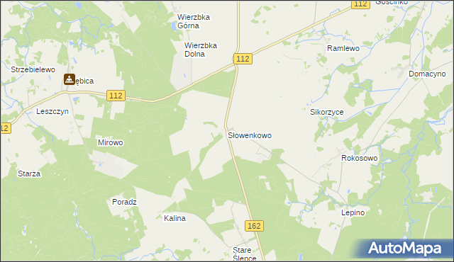 mapa Słowenkowo, Słowenkowo na mapie Targeo